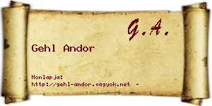 Gehl Andor névjegykártya